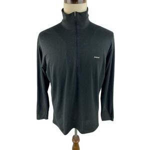 VTG Patagonia Men's Capilene 1/4 Zip Base Layer Pullover‎ Black Made In USA Sz L